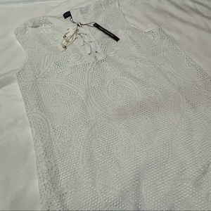 Club Z NWT XL Hooded White Crocheted Look Cover-Up Dress